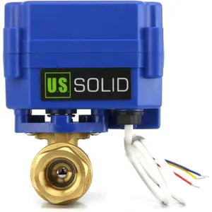 Motorized Brass Ball Valve - 0.5 inch Full Port, 9-24V AC/DC, 3-Wire 1-Point-Control Positive Break Setup, High Durability, IP65 Rating, 0-90c, 5-40c