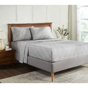 Superior Melange Flannel Cotton Deep Pocket Sheet Set, King