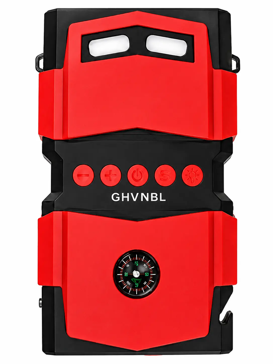 【BoostAir】2-in-1 Cordless Dual-Use Tool - Portable Rechargeable Battery Air Compressor & Jump Starter, Cordless Setup, Portable Design with LED Emergency Light, Smart Digital Display & Auto Shut-Off, Safety Hammer, Compass for Road Trips, Car Tires