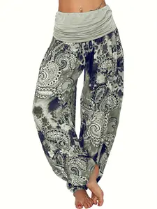 【Plus Size】Women's Pants, Boho Casual Comfy Trousers for Daily Holiday Vacation Wear, Women's Bottoms for Summer, Casual Bohemian Trousers