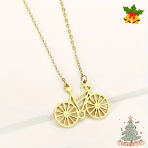 Unique European American Bicycle Pendant Necklace Fashionable Gorgeous High-end Jewelry for Daily Wear Birthday Gift for Friends