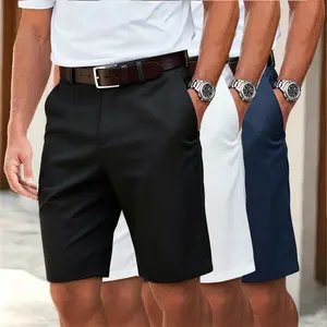 Men’s 3-pack for summer—business casual and everyday wear; strikes a balance between work and daily life with a minimalist, clean look, pockets, and modern light-business styling; knee-length pants.