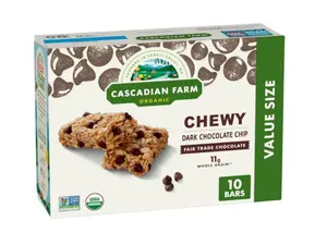 Cascadian Farm Organic Chewy Granola Bars, Dark Chocolate Chip, Value Size, 10 Bars, 12.3 oz