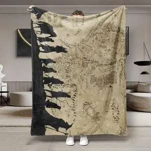 Soft Funny Throw Blanket Lord of the Rings Theme Flannel Blanket, Soft Lightweight Warm, Perfect for Bed Sofa Office Camping Travel, Multi-Purpose Gift Idea