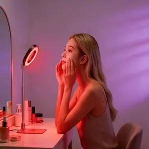 5V USB red and blue light 460-630NM care beauty light care, small household can switch colors, with base and adjustable height.