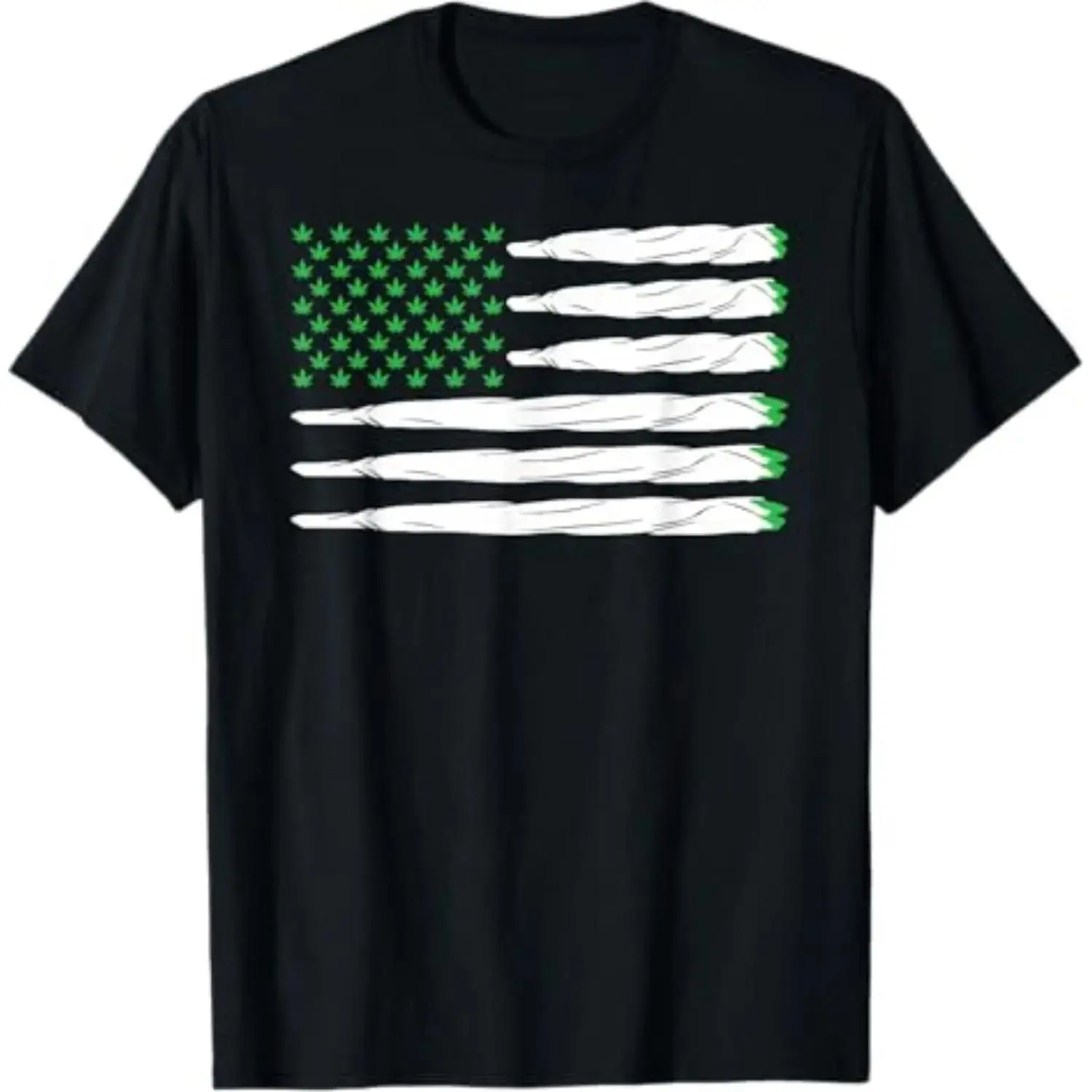 Blunt American Flag Marijuana Cannabis USA Cotton T-shirt Gift Cotton T-shirt