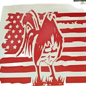 Gamefowl Flag Decal #2 for Cars or Trucks - Customizable Design with Red and White Flag Pattern, 651 Vinyl Material, Enhances Visibility and Style