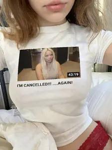 Trisha Paytas Baby Tee Trashy Bimbo Shirt, Iconic Y2K Aesthetic Vintage 90s Baby Tee, Trisha Paytas Crying Trashy Y2K Coquette Bimbocore Top