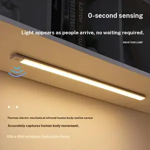 Ultra-Thin Smart Motion Sensor LED Light Induction Led Lights, Rechargeable Cabinet Lighting, Adjustable Brightness, Magnetic Installation, Energy Saving Design