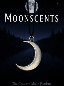 Moonscents Adjustable Crescent Moon Necklace - 1.5 Inch Silver Pendant on Lightly Waxed Black Cotton Cord - Versatile Choker or Long Necklace - Fully Adjustable Sliding Knot