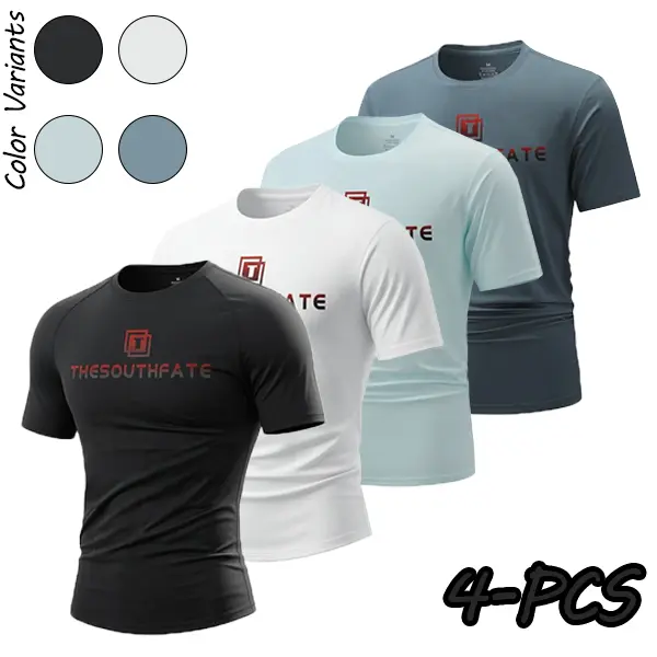 SHISNYIY 2026 Summer New Men’s Slim-Fit Ice Silk T-Shirt - Soft, Elastic, Breathable Quick-Dry Shaping Gym Apparel, Athletic Running Top, Fitness Casual Tee for Gym, Running, Athletic Running Tops