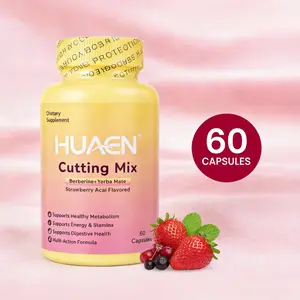 HUAEN Natural Daily Wellness Capsules – Multi Nutrient Blend with Berberine, Yerba Mate, 5-HTP, Magnesium & Chromium, 60 Daily Servings, Strawberry Fruit Flavor Plant-Based Dietary Vitamin Supplement