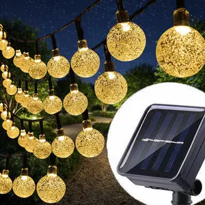 Solar Fairy Lights Outdoor 20 LED Clear Globe Warm White, IP65 Waterproof Decorative Solar Lights for Garden Patio Yard Party Decor