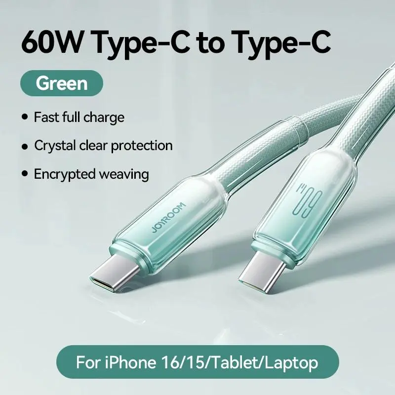 PD 60W USB C to Type C Cable Fast Charging Data Cable For iPhone 16/15 Huawei Samsung Xiaomi USB-C Charging Cord 1.2/2M