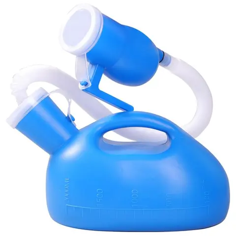 Male Urinal Bottle 68 OZ Portable Urinals for Men 59" Long Hose with Lid