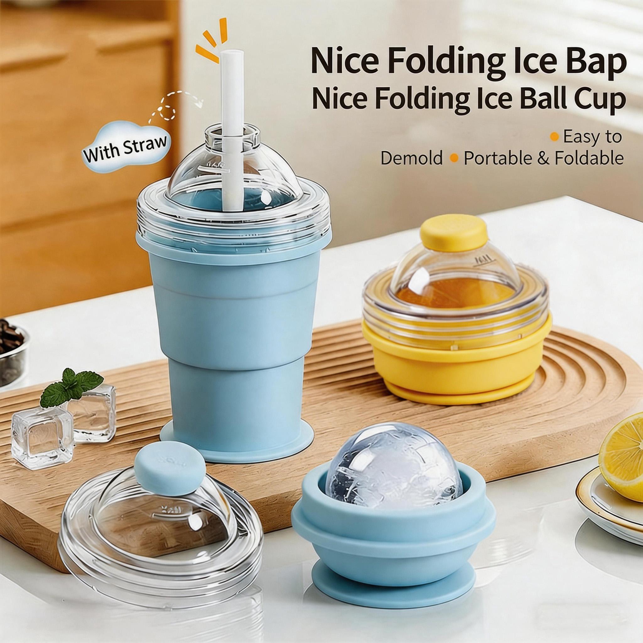 Folding ice hockey cup, silicone cup, summer ice hockey folding water cup, creative silicone ice cube mold, large spherical homemade whiskey freezer. Folding ice hockey cup, silicone cup, summer ice hockey folding water cup, creative silicone ice cube mold, large spherical homemade whiskey freezer.