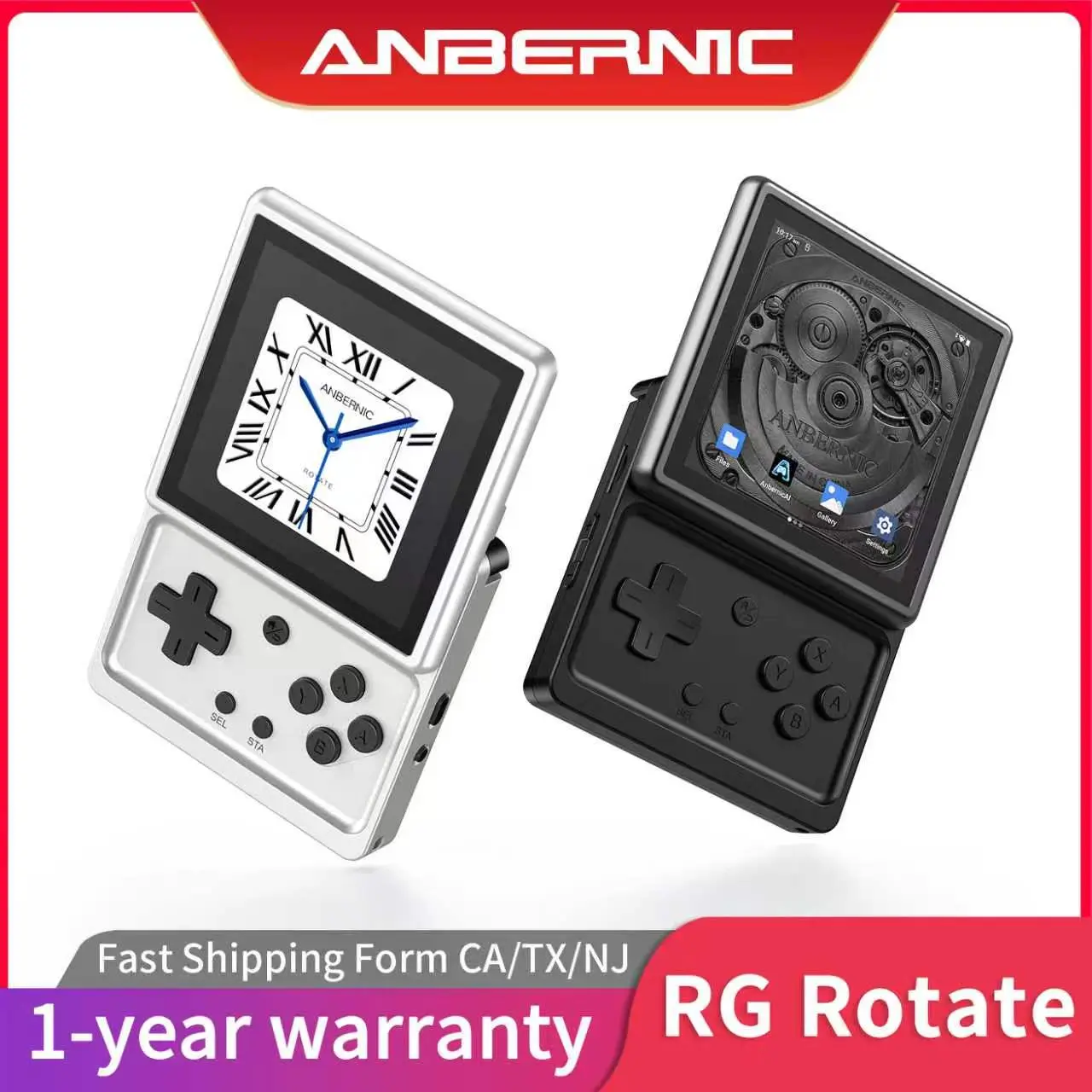 Anbernic RG Rotate Handheld Game Console 3.5" IPS Rotating Screen RGRotate Android Aluminum Alloy 2000 mAh Retro Portable Games Player Gifts