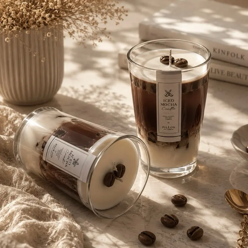 Luxury Iced Mocha Candle | Coffee Candle Gift | Handmade Soy Wax Candle | Aesthetic Latte Candle | Julion Art Candles