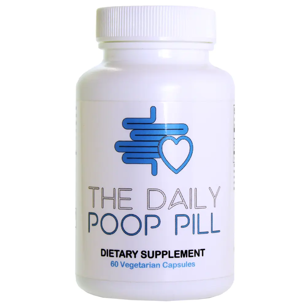 The Daily Poop Pill - Gentle Constipation Relief with Aloe Vera & Psyllium Husk - 60 Vegetarian Capsules for Digestive Comfort - US - Natural Stool Softener & Support