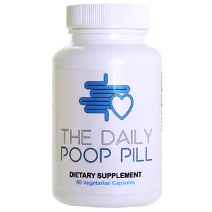 The Daily Poop Pill - Gentle Constipation Relief with Aloe Vera & Psyllium Husk - 60 Vegetarian Capsules for Digestive Comfort - US - Natural Stool Softener & Support