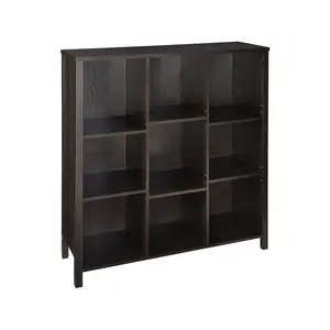 ClosetMaid 1605800 Adjustable 9 Cube Storage Organizer Book Shelf, Black Walnut