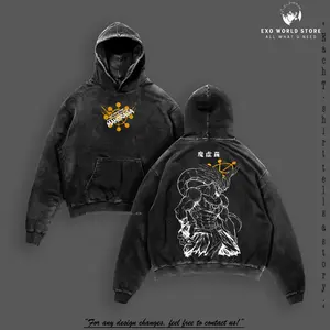 Mahoraga Adaptive Wheel Shikigami Jujutsu Kaisen Tee & Hoodie Washed, Vintage Heavyweight Cotton Anime Manga Graphic, Relentless Battle Evolution Apparel, Unisex Streetwear