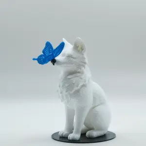 White Fox with butterfly inspired by Quicksilver