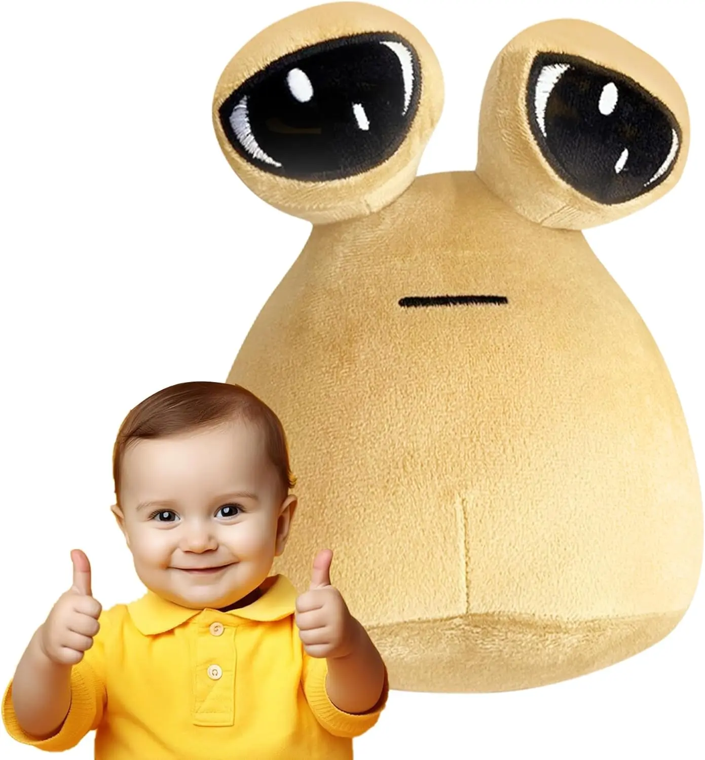 22cm/8.6in Alien Pou Plush Toy,Cute Animal Pou Plush Toy Doll,Alien Plushie Stuffed Animal Doll Soft Plush Toy Birthday Gift (8.6in)
