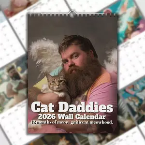 Funny 2026 Calendar, Cute Feline Photography Wall Chart,Monthly Layouts, Humorous Photos Playful  Design, Office & Home Decor, Gift ldea