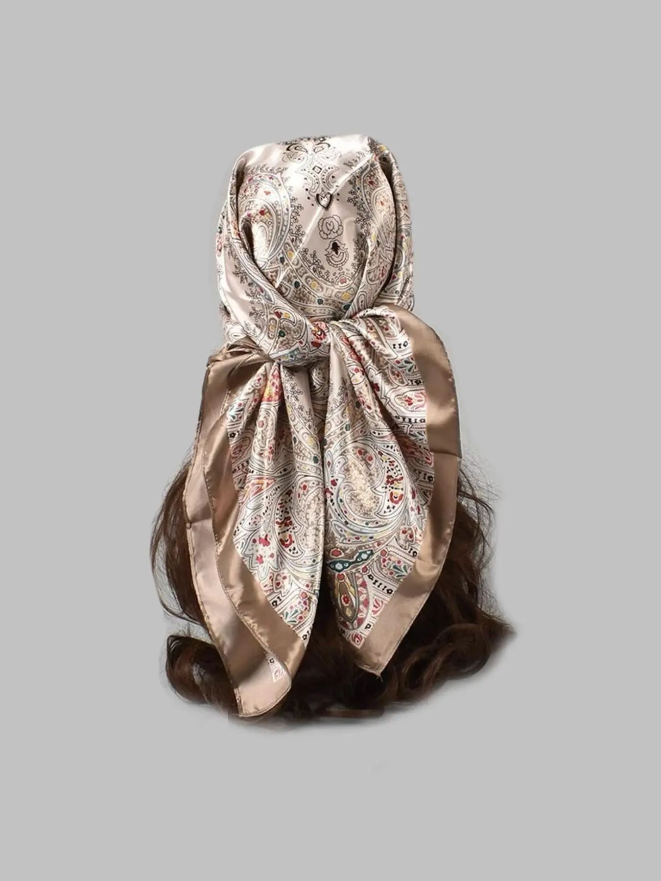 Women's Elegant All Over Print Square Scarf, Paisley Print Scarf, Fashionable Versatile Retro Shawl for Daily Life, Trendy All-match Vintage Accessories for Party & Daily Life, Fashion Shawl Wrap, Printed Polyester Scarf