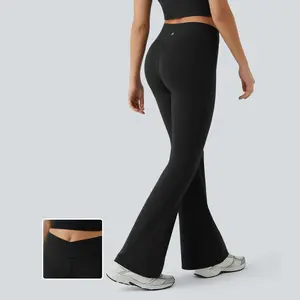 Halara High Waisted Crossover Flare Yoga Leggings
