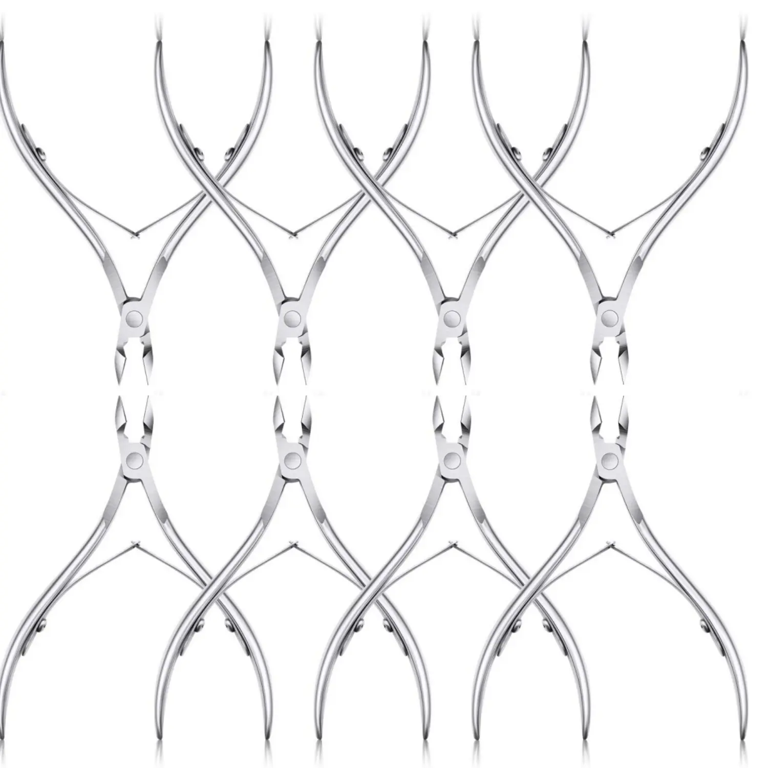 8Pcs Cuticle Nippers Stainless Steel Cuticle Trimmer Cutter Pointed Blade Nail Cuticle Dead Skin Clipper Manicure Tool for Fingernails Toenails (Silver) - Home Improvement.