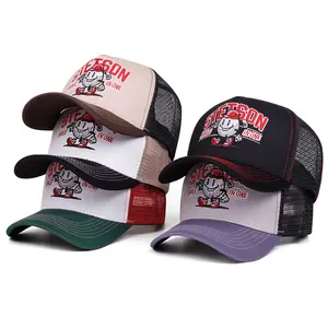 STETSON Series Cute Cartoon Snowman Embroidered Breathable Baseball Cap Unisex Fashion Summer Mesh Outdoor Sports Hat Adjustable for 56-61 cm