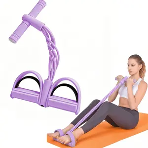 Upgraded 6-Tube Pedal Resistance Band with Handle, Natural Rubber Foot Pedal Pull Rope, Multifunctional Fitness Band for Abdomen, Waist, Arms and Legs