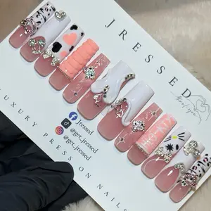 Miss Kitty XXL Square Luxury Press On Nails️- Size L