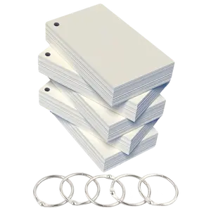 3” x 5” Blank Index Cards – 500 Count – White – Hole-Punched