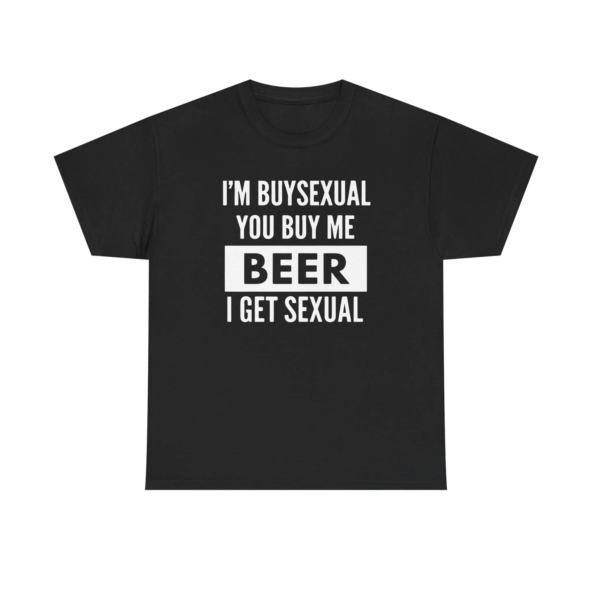 Unisex Heavy Cotton Classic Crew Meme Shirts Funny, Breathable Loose Fit Funny Shirts - "I'm Bisexual" Beer Bar Gift for Adults, Short Sleeve, Relaxed Fit, Bar Wear, Funny Print