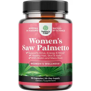 Extra Strength Saw Palmetto for Women - DHT Blocker Restoring Hair Vitamins for Hair Health - 500Mg Pure Saw Palmetto Capsules with Maca Root & Biotin for Stronger Thicker Healthier Looking Hair