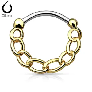 Statement Gold 16 Gauge Chain Septum Piercing