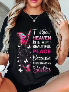 100% Cotton Sister Is My Guardian Angel In Heaven Memorial Day Men Women T-Shirt