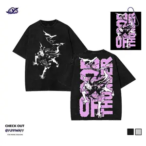 Bleach Yoruichi Graphic Shirt, Unisex Outfit Heavyweight Acid Wash Cotton, Pink Y2K Casual Streetwear Trendy Unisex Streetwear