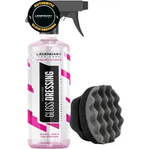 Dressing with Applicator 16oz - Tire Shine Spray & Plastic Restorer – Water Based & Non-Greasy Interior/Exterior Detailing Spray - Trim, Rubber, Vinyl & Plastic Restorer for Cars
