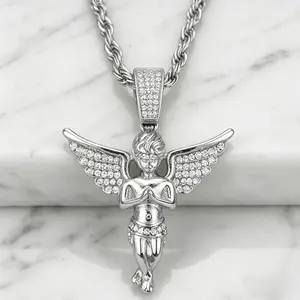 Premium Angel Pendant Necklace, Durable Alloy Construction for Daily Use