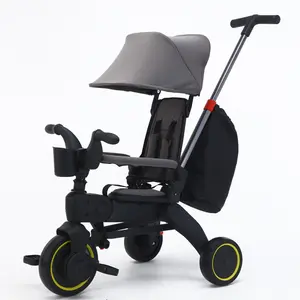 Toddler Tricycle Pushchair - Strollers for Kids, with Storage Bag, Multifunctional Tricycle for Baby, with Removable Push Handle &  Removable and Adjustable Canopy, Suitable for Outdoors