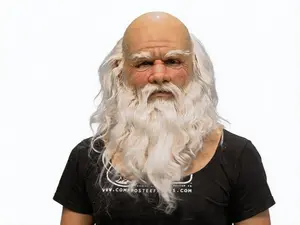 3D Realistic Old Man Mask, Bald Geezer Mask, Full ManFace Cover, Masquerade Props, Roleplay Ornament forFamily-themed Halloween Cosplay #TOP PICKS
