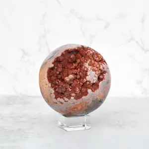 Red Druzy Pink Amethyst Sphere