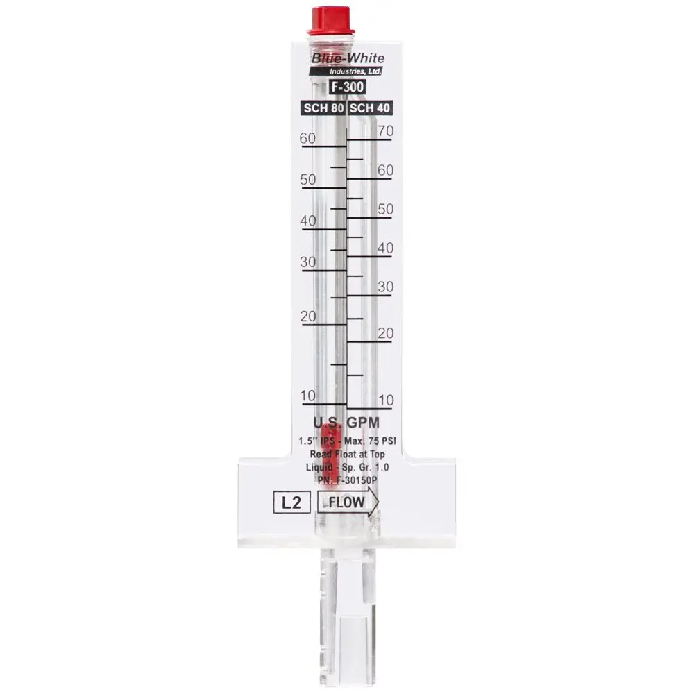 Blue-White Industries F30600P 6 in. Flow Meter PVC Pipe, Industrial, Hvac Gauges, Tool