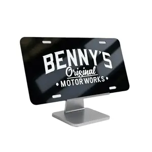 Benny's Original Motorworks Logo Metal License Plate - Custom Personalized Vehicle Car Plate, 12x6in Home Decor Plaque, Car Exterior Accessory, Custom License Plates