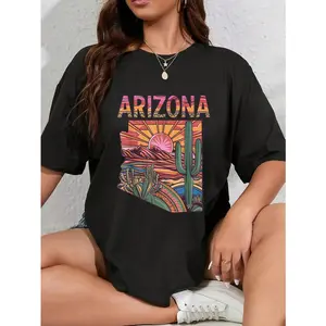 100% Cotton Arizona Flag t-shirt - Arizona Cactus Desert AZ State Pride T-Shirt graphic tees women crop tops summer outfits for women summer tops T-Shirt