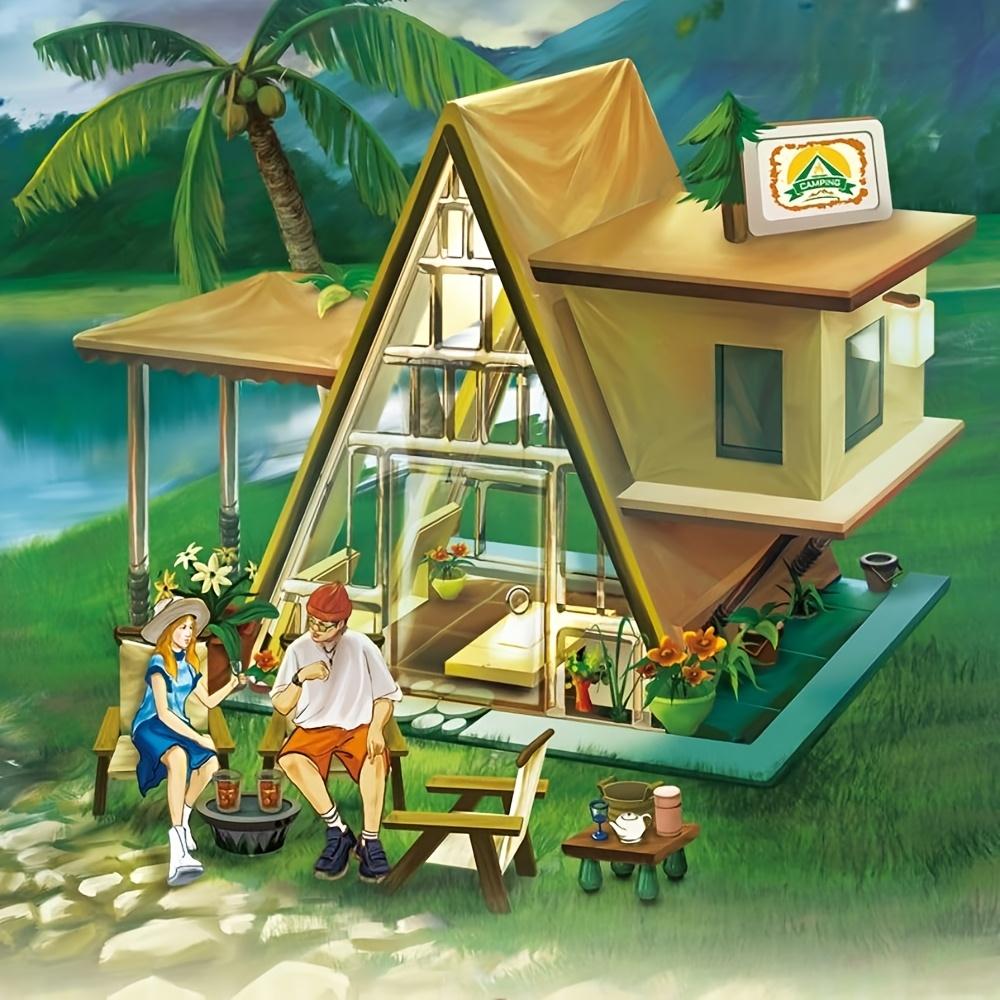 Street view flower shop 579pcs LED mini set, city street view greenhouse building block toys, can be used as ornaments, can be given as gifts to friends